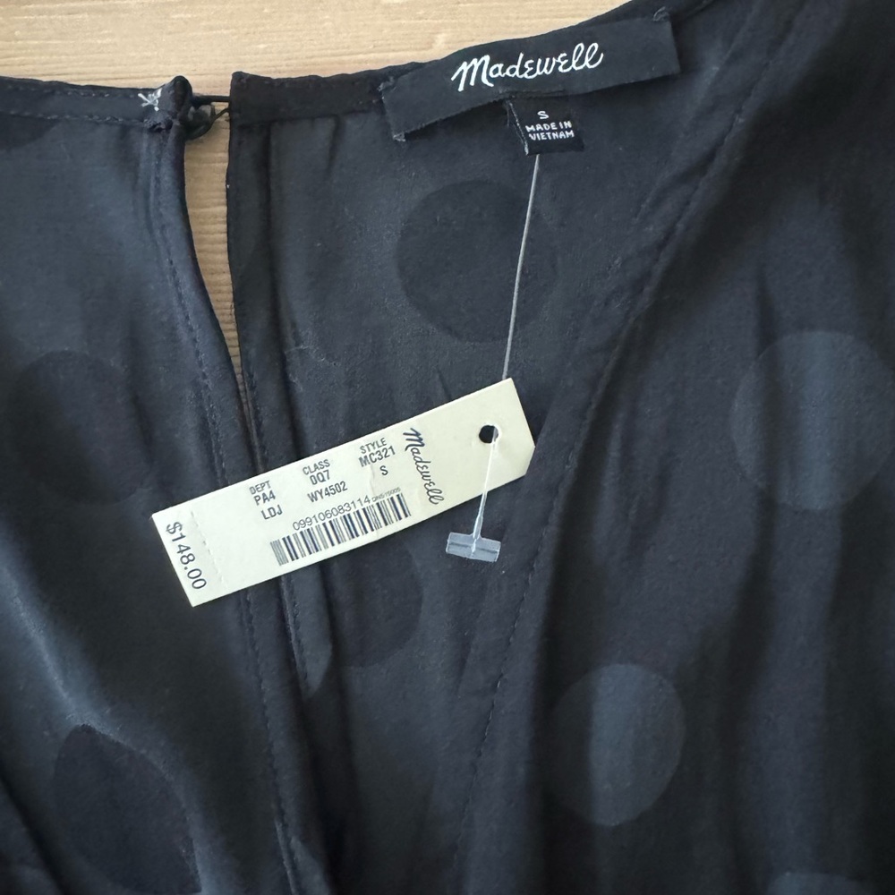 Madewell Black Polka Dot Jumpsuit - Picture 2 of 2